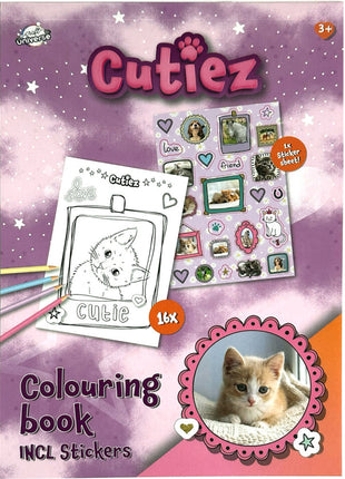 Állatos Cutiez színező matricával 16 oldal A5