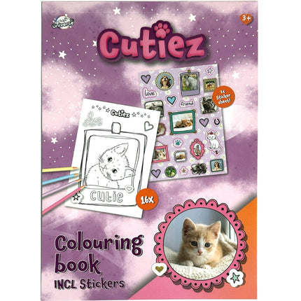 Állatos Cutiez színező matricával 16 oldal A5