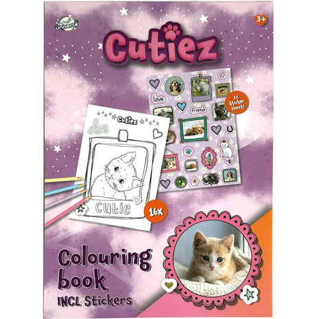 Állatos Cutiez színező matricával 16 oldal A5
