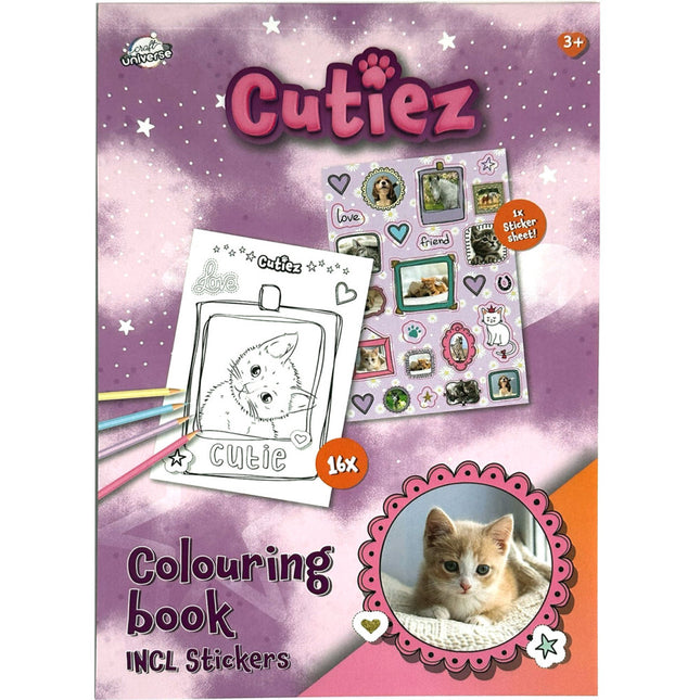 Állatos Cutiez színező matricával 16 oldal A5
