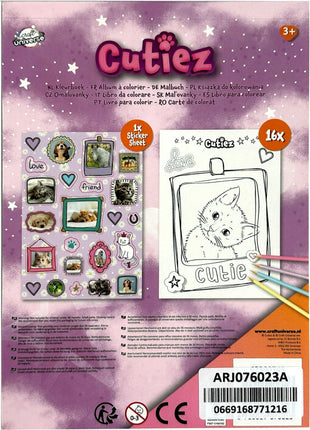 Állatos Cutiez színező matricával 16 oldal A5