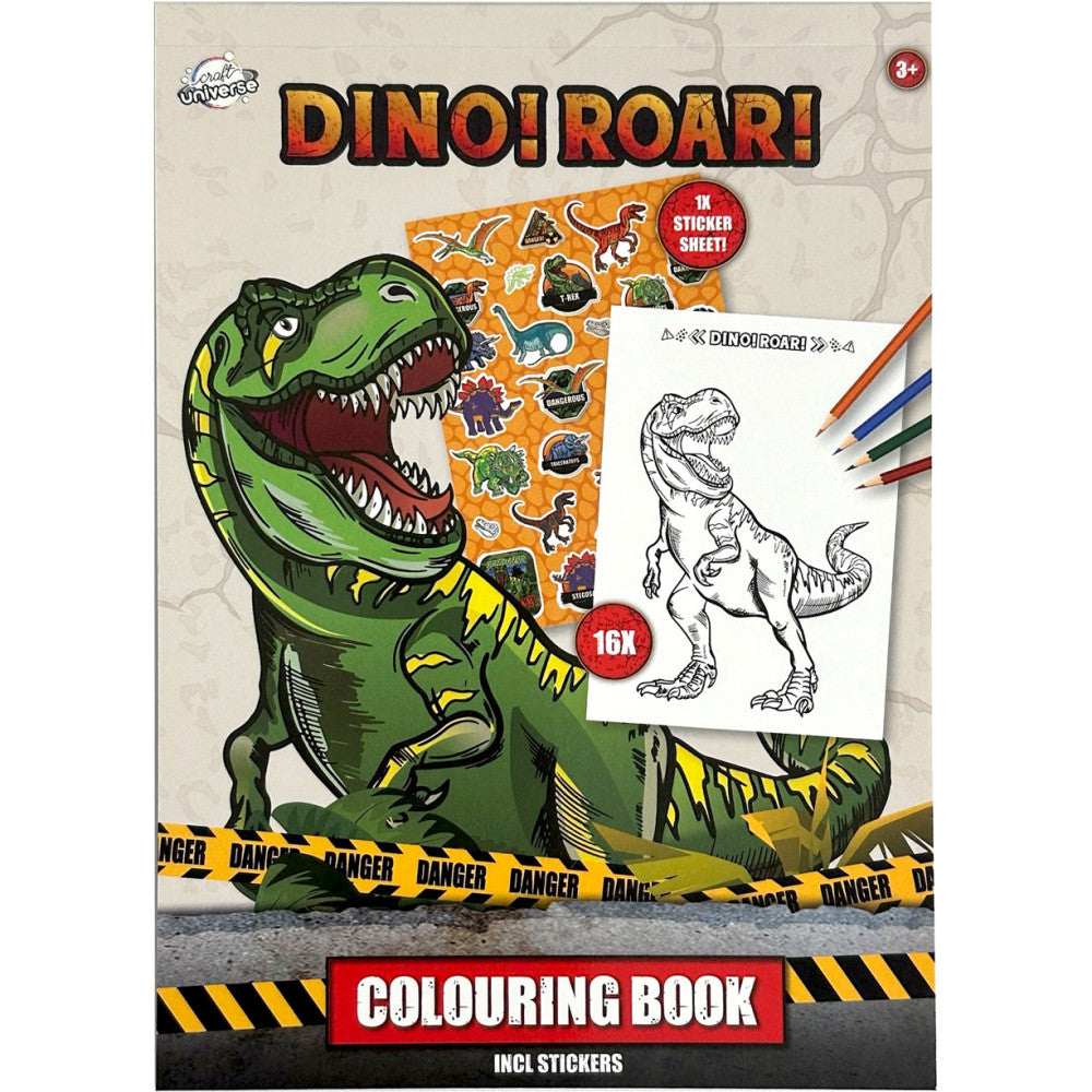 Dinoszaurusz Roar színező matricával 16 oldal A5