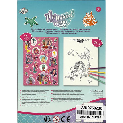 Sellő Magic színező matricával 16 oldal A5