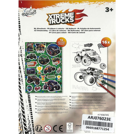 Jármű Xtreme színező matricával 16 oldal A5