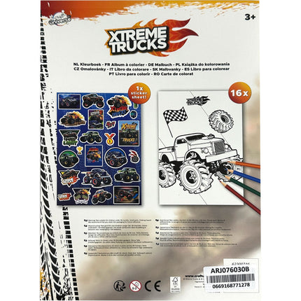 Jármű Xtreme színező matricával 16 oldal