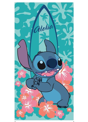 Disney Lilo és Stitch, A csillagkutya Aloha-Surfer fürdőlepedő, strand törölköző 70x140cm (Fast Dry)