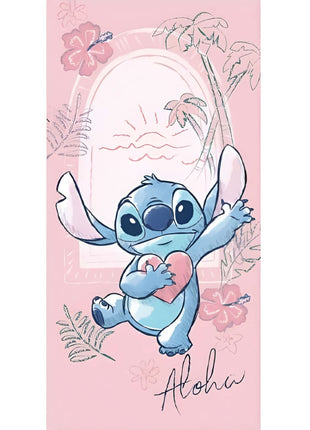 Disney Lilo és Stitch, A csillagkutya Heart fürdőlepedő, strand törölköző 70x140cm (Fast Dry)