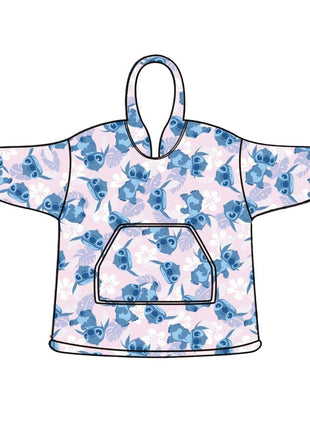 Disney Lilo és Stitch, A csillagkutya Light Rose felnőtt belebújós plüss polár takaró, poncsó