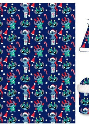 Disney Lilo és Stitch, A csillagkutya Holiday karácsonyi flanel takaró és sapka szett