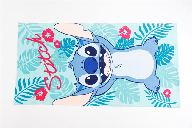 Disney Lilo és Stitch, A csillagkutya Happy fürdőlepedő, strand törölköző 70x140cm (Fast Dry)