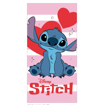 Disney Lilo és Stitch, A csillagkutya Sparkling Heart fürdőlepedő, strand törölköző 70x140cm
