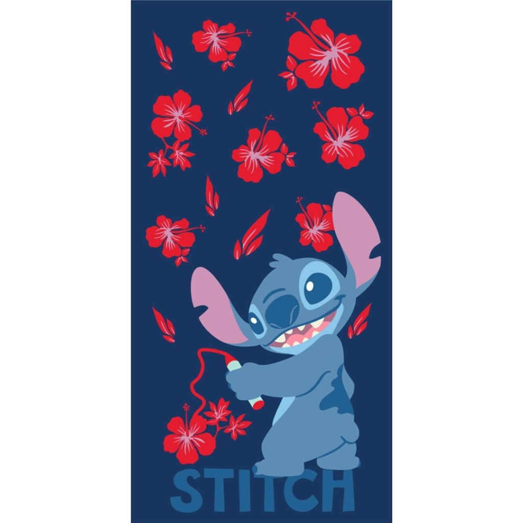 Disney Lilo és Stitch, A csillagkutya Flower Doodles fürdőlepedő, strand törölköző 70x140cm