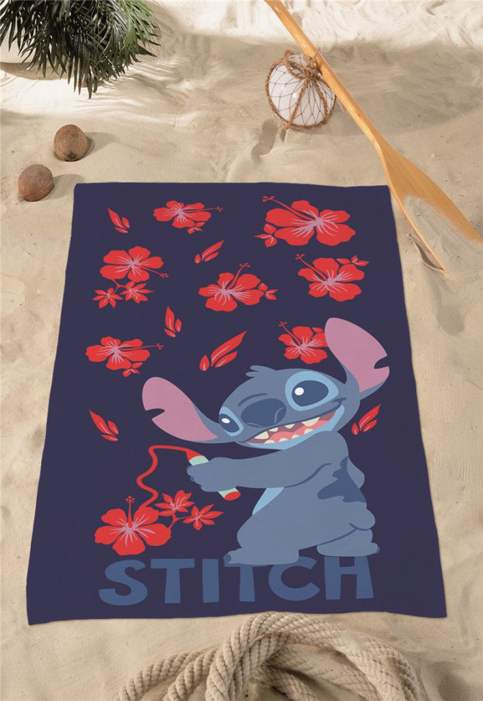 Disney Lilo és Stitch, A csillagkutya Flower Doodles fürdőlepedő, strand törölköző 70x140cm