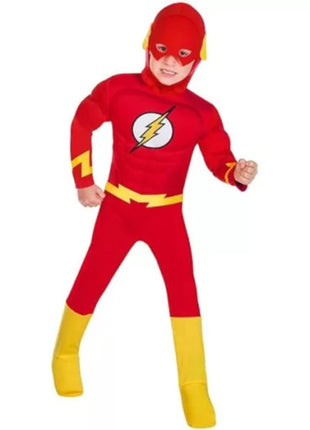 A Villám Muscle jelmez 8–10 éves gyerekeknek, szuperhős cosplay és jelmez bulihoz