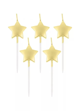 Arany csillag Metallic Gold tortagyertya 5 db-os szett