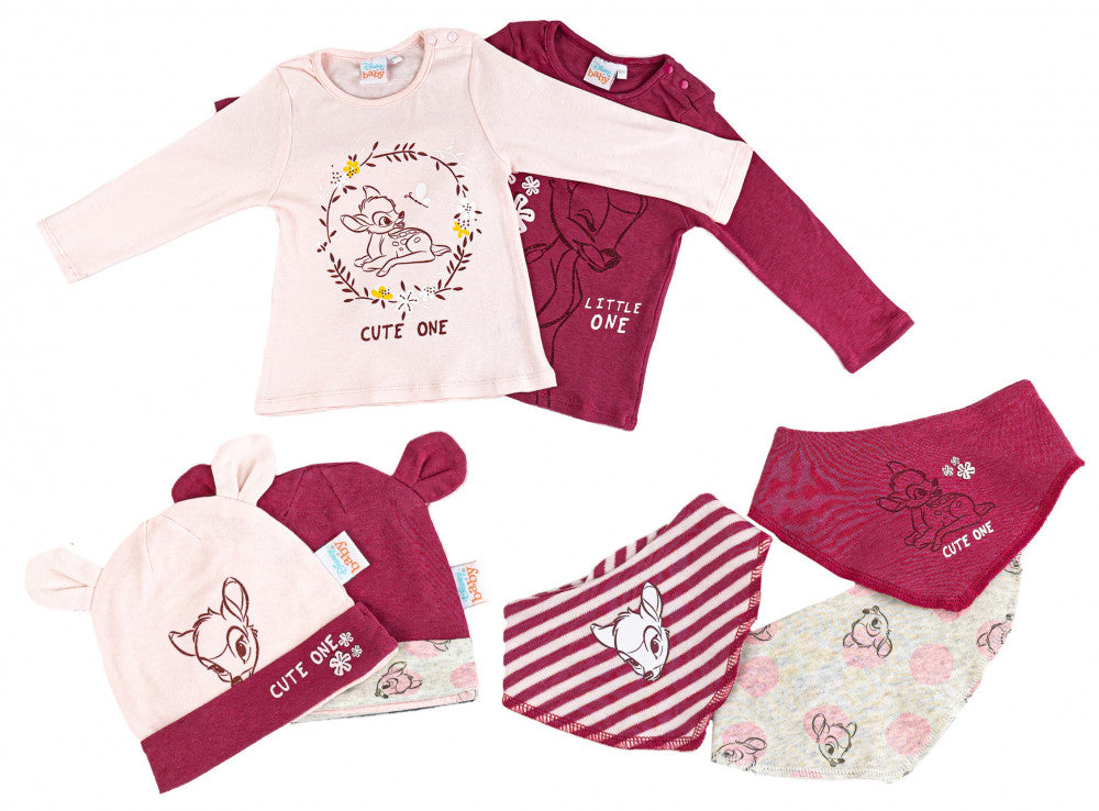 Disney Bambi Cute One baba póló + sapka és nyálkendő 7 db szett 86/92 cm