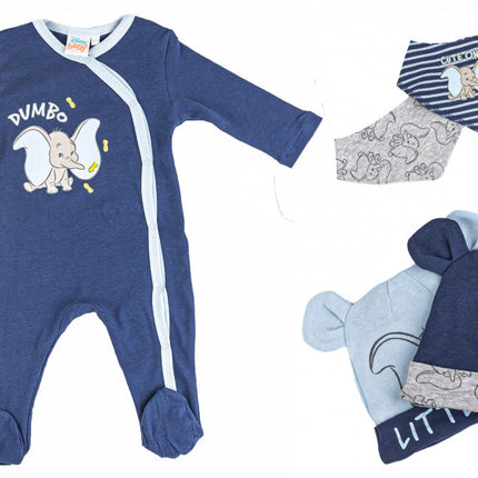 Disney Dumbo Little One baba rugdalózó + sapka és nyálkendő 6 db-os szett 86/92 cm