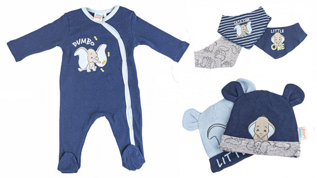 Disney Dumbo Little One baba rugdalózó + sapka és nyálkendő 6 db-os szett 86/92 cm