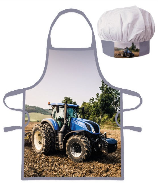 Traktor Blue gyerek kötény 2 darabos szett