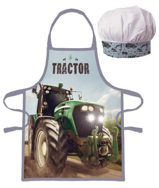 Traktor Green gyerek kötény 2 darabos szett