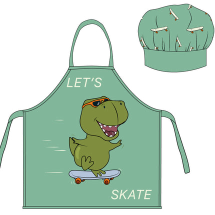 Dinoszaurusz Skate gyerek kötény 2 darabos szett