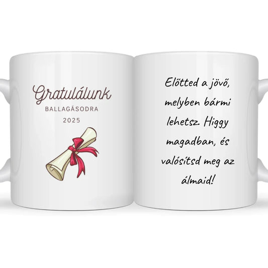 sikeres érettségi diploma gratuláció egy bögrén idézettel