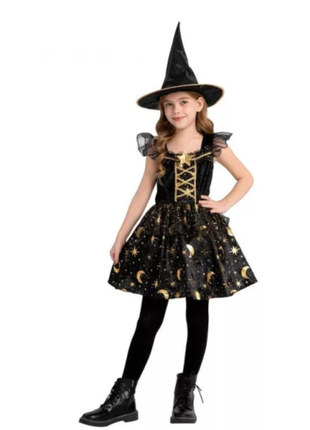 Boszorkány Black Moon gyerek jelmez 130–140 cm méretben
