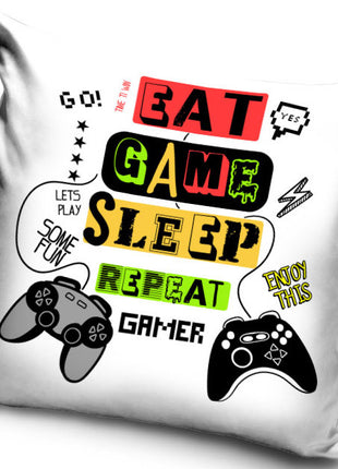 Gamer Repeat párnahuzat 40x40 cm