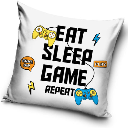 Gamer Repeat White párnahuzat 40x40 cm