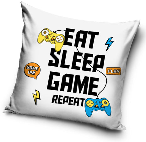 Gamer Repeat White párnahuzat 40x40 cm