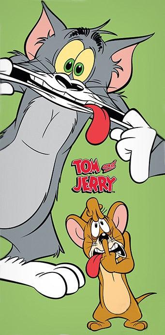 Tom és Jerry fürdőlepedő, strand törölköző Green 70*140cm