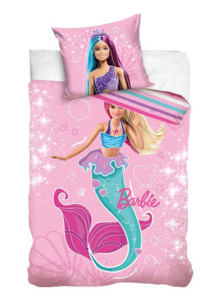 Barbie Mermaid Glitter ágyneműhuzat 140×200cm, 70x90 cm