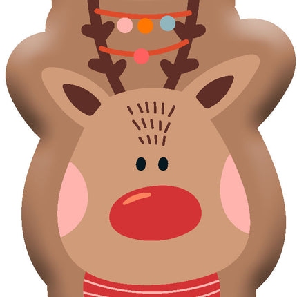 Rénszarvas Brown Karácsony formapárna, díszpárna 40x27 cm Velúr