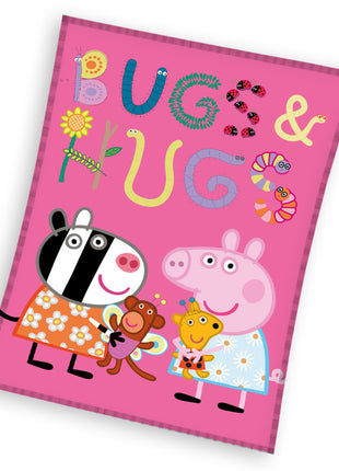 Peppa malac Bugs&Hugs coral fleece polár takaró 110x140cm