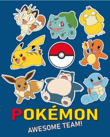 Pokémon Awesome Team coral fleece polár takaró 130x160cm