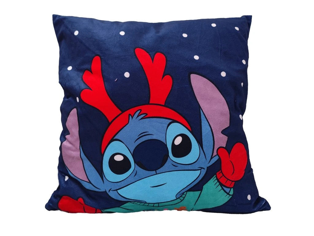Disney Lilo és Stitch, A csillagkutya Antler Karácsony párnahuzat 40x40 cm Velúr
