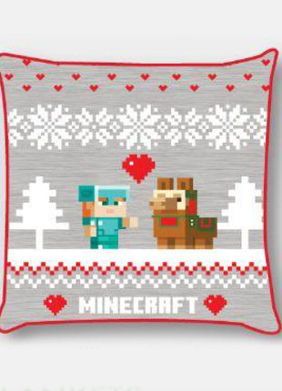Minecraft Holiday Karácsony párnahuzat 40x40 cm Velúr