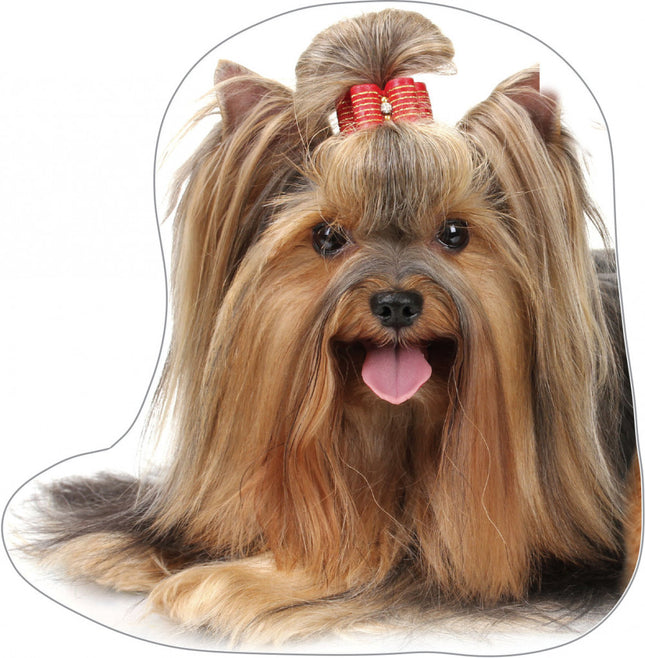 Kutyás Yorkie formapárna, díszpárna 34x37 cm