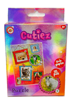 Állatos Cutiez hologrammos mini puzzle 35 db-os