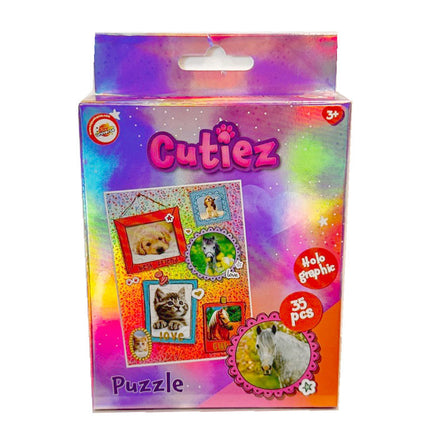 Állatos Cutiez hologrammos mini puzzle 35 db-os