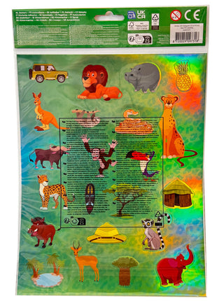 Állatos Jungle hologrammos matrica