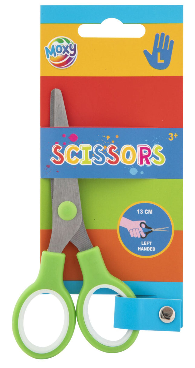 Zöld Moxy balkezes olló 13 cm