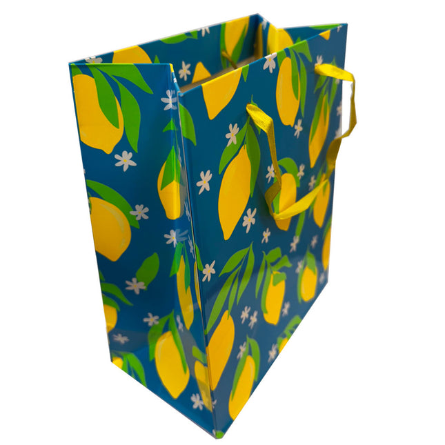 Citrom Neon ajándéktasak, ajándékzacskó 18x10x23 cm