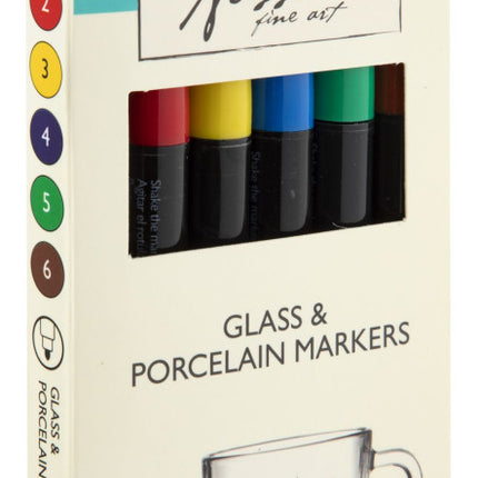 Színes Nassau üveg és porcelánfestő filctoll 6 db-os