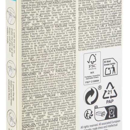 Színes Nassau üveg és porcelánfestő filctoll 6 db-os