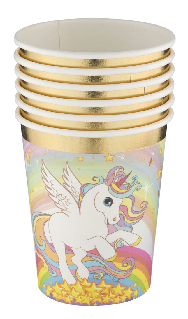 Unikornis Rainbow papír pohár 6 db-os 250 ml
