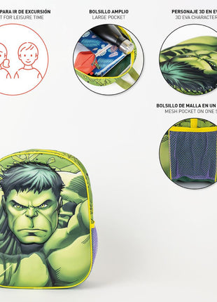 Bosszúállók Hulk 3D hátizsák, táska 31 cm