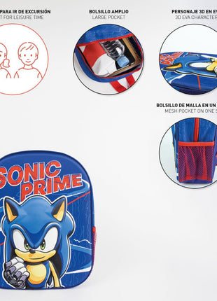 Sonic a sündisznó Prime 3D hátizsák, táska 31 cm