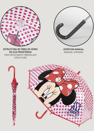 Disney Minnie Dots gyerek átlátszó esernyő Ø71 cm