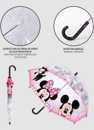 Disney Minnie Make Me Happy gyerek átlátszó esernyő Ø71 cm